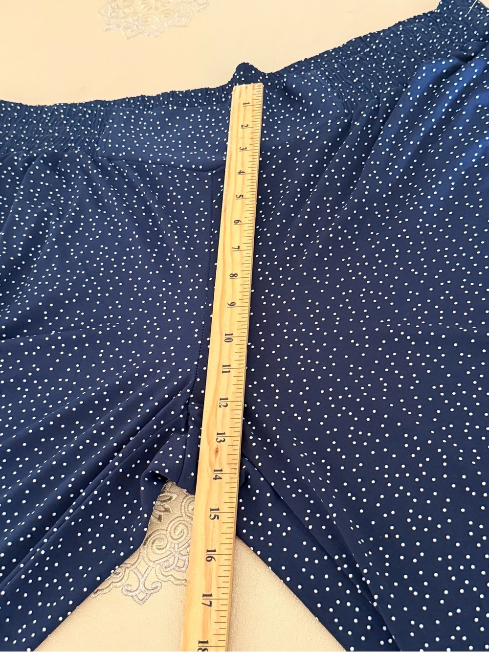 Premise Navy Pants with White Polka Dots - Straight Leg - Picture 3 of 7